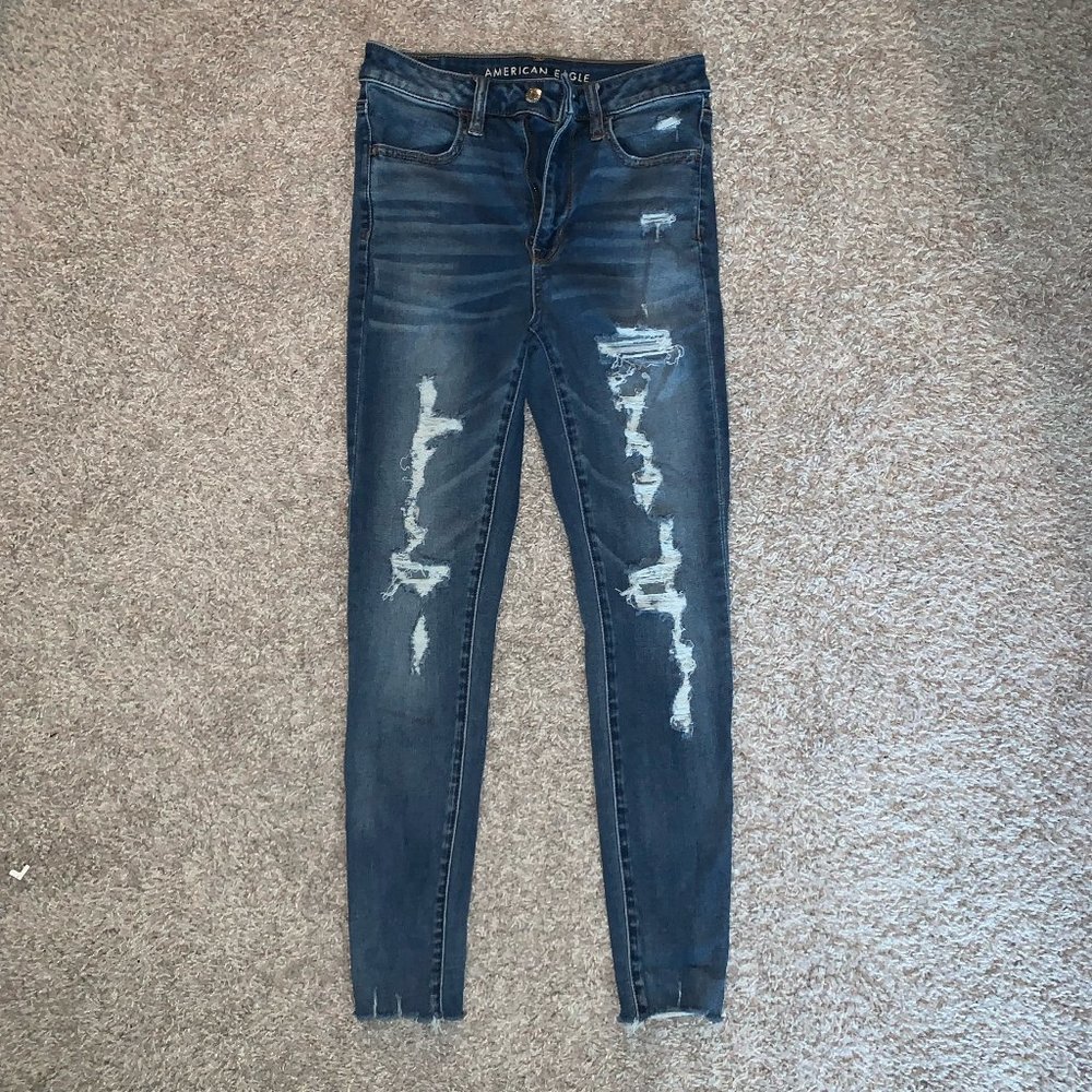 AE Ne(x)t Level Ripped Super High-Waisted Jegging | Size: 2S